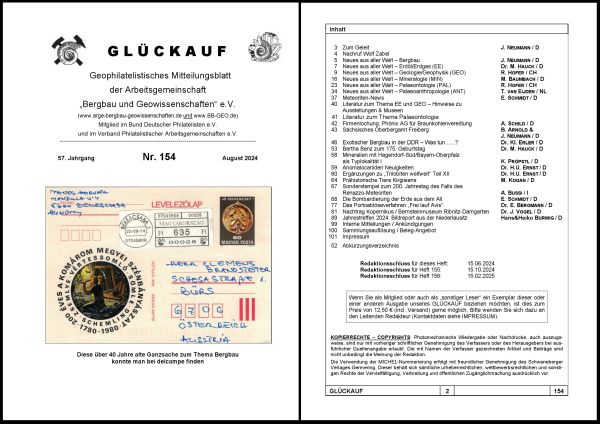 Titelseite und Inhalt von Glückauf Nr 154