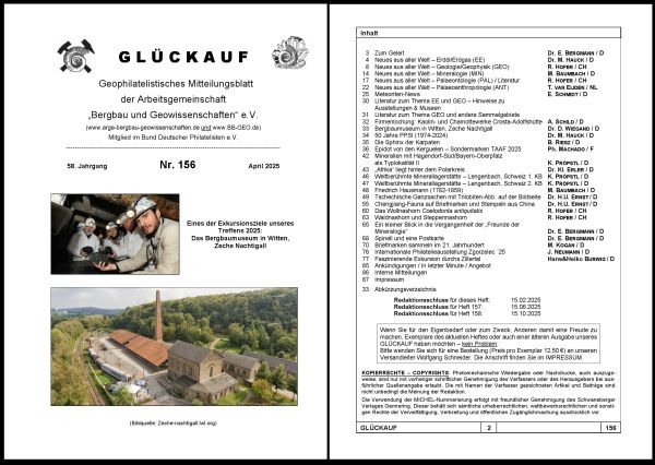 Titelseite und Inhalt von Glückauf Nr 156